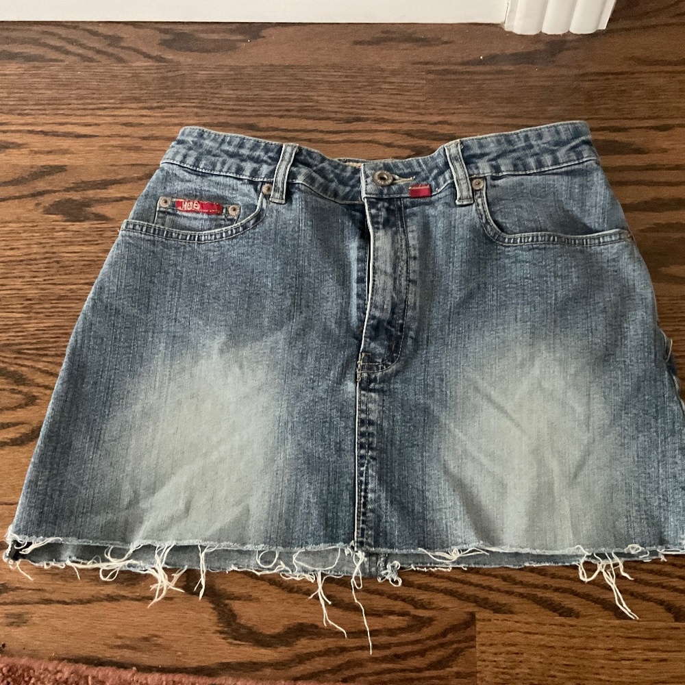 Indigo Red denim mini skirt size 6